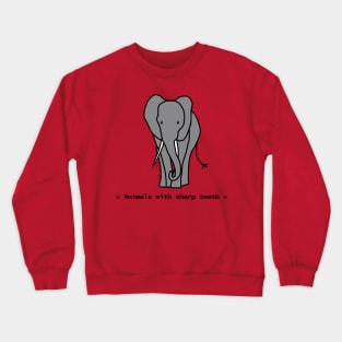 Animals with Sharp Teeth Halloween Horror Elephant Crewneck Sweatshirt